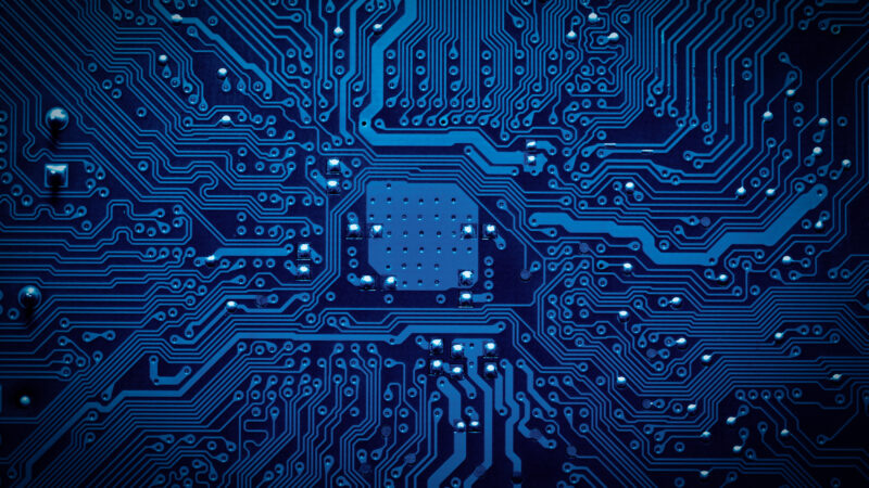 close up circuit board