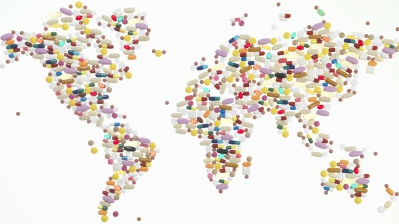 Map of the world in pills & tablets