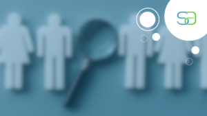 people and magnifying glass
